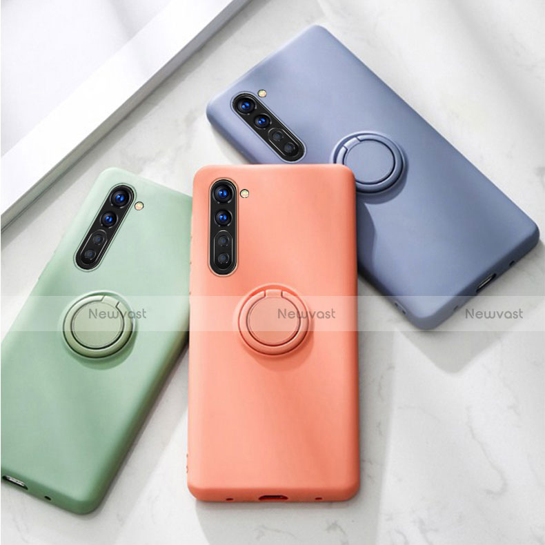 Ultra-thin Silicone Gel Soft Case Cover with Magnetic Finger Ring Stand for Oppo K7 5G