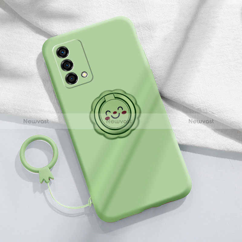 Ultra-thin Silicone Gel Soft Case Cover with Magnetic Finger Ring Stand for Oppo K9 5G