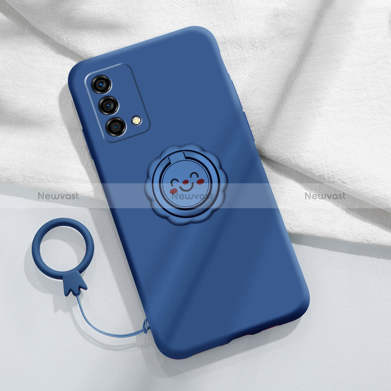 Ultra-thin Silicone Gel Soft Case Cover with Magnetic Finger Ring Stand for Oppo K9 5G