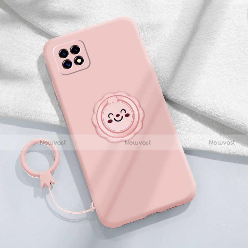 Ultra-thin Silicone Gel Soft Case Cover with Magnetic Finger Ring Stand for Oppo Reno4 SE 5G