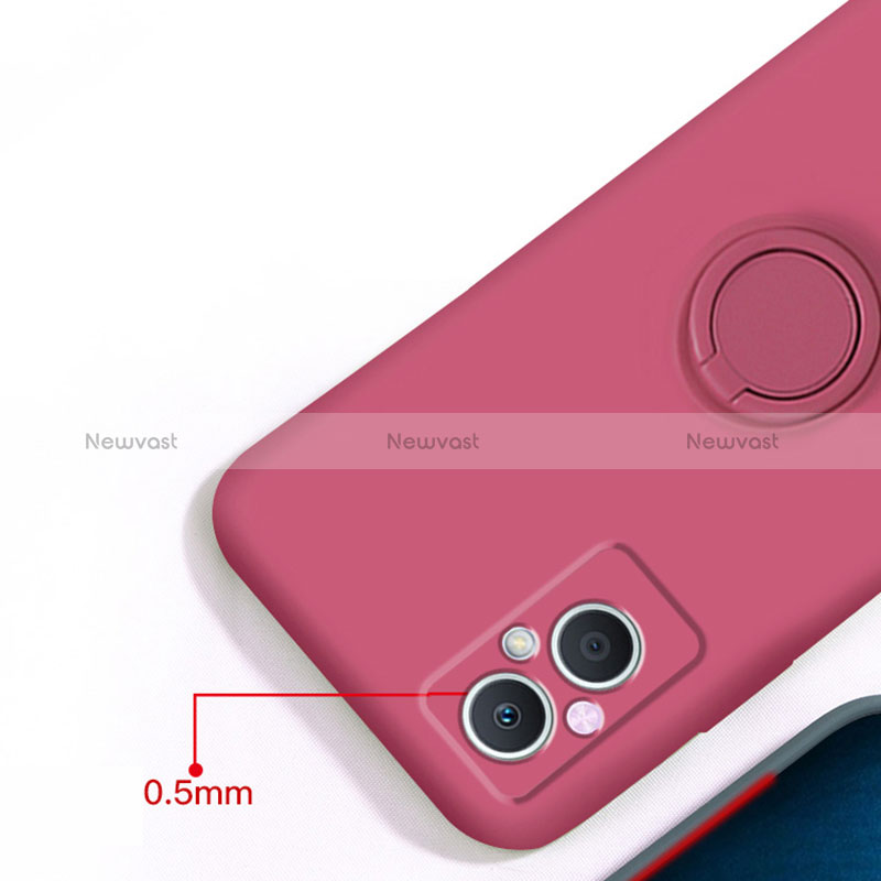 Ultra-thin Silicone Gel Soft Case Cover with Magnetic Finger Ring Stand for Oppo Reno7 Z 5G