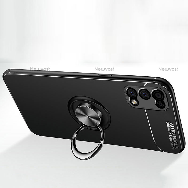 Ultra-thin Silicone Gel Soft Case Cover with Magnetic Finger Ring Stand for Realme Narzo 30 Pro 5G