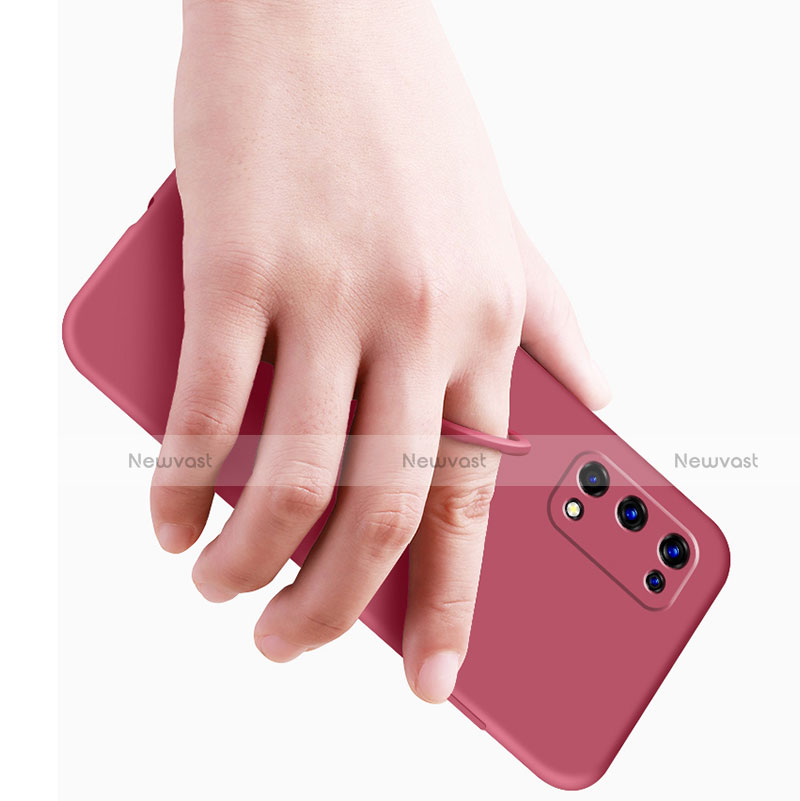 Ultra-thin Silicone Gel Soft Case Cover with Magnetic Finger Ring Stand for Realme Q2 Pro 5G