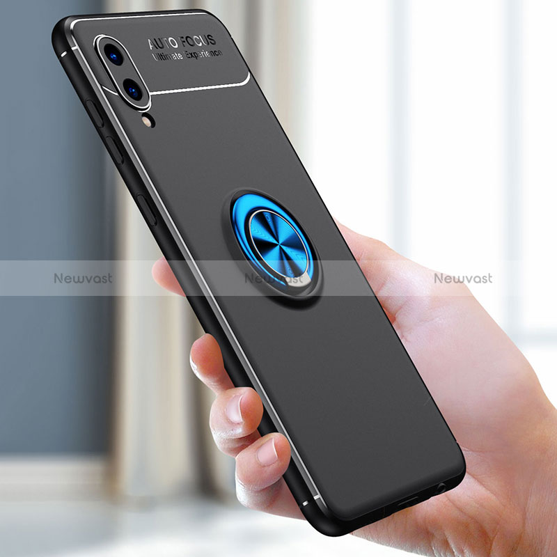 Ultra-thin Silicone Gel Soft Case Cover with Magnetic Finger Ring Stand for Samsung Galaxy A02