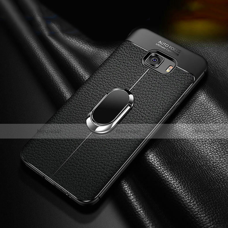 Ultra-thin Silicone Gel Soft Case Cover with Magnetic Finger Ring Stand for Samsung Galaxy C9 Pro C9000