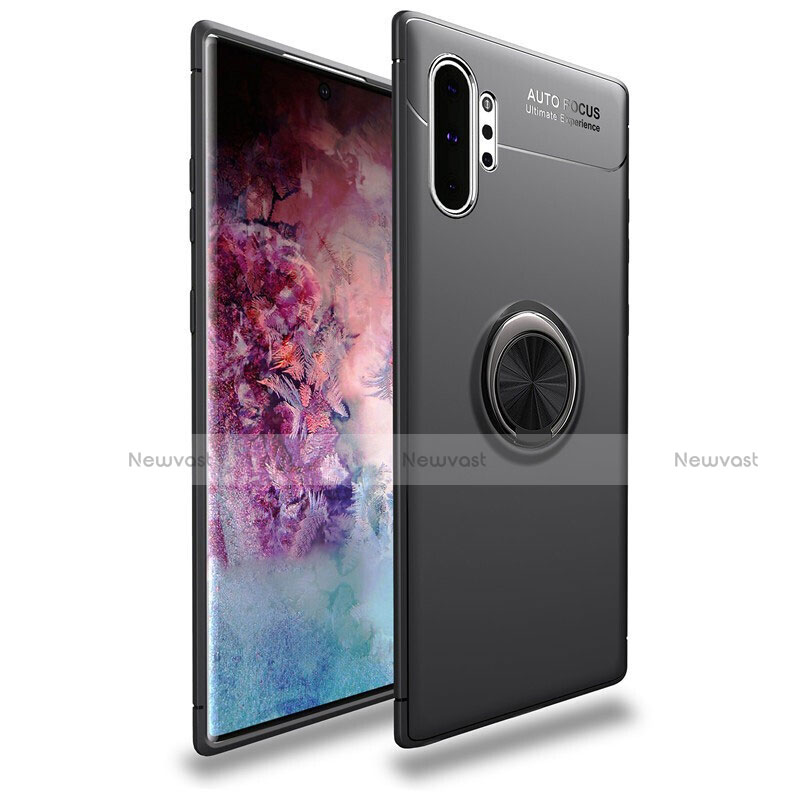 Ultra-thin Silicone Gel Soft Case Cover with Magnetic Finger Ring Stand for Samsung Galaxy Note 10 Plus