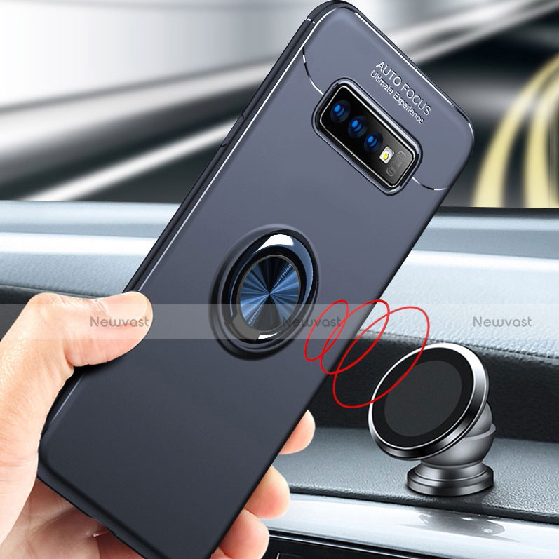 Ultra-thin Silicone Gel Soft Case Cover with Magnetic Finger Ring Stand for Samsung Galaxy S10 Plus