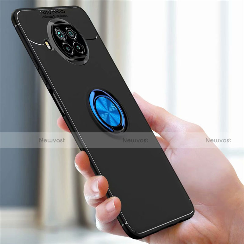 Ultra-thin Silicone Gel Soft Case Cover with Magnetic Finger Ring Stand for Xiaomi Mi 10i 5G