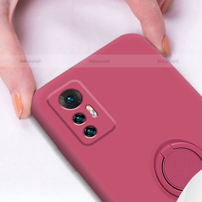 Ultra-thin Silicone Gel Soft Case Cover with Magnetic Finger Ring Stand for Xiaomi Mi 12 5G