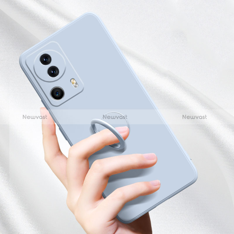 Ultra-thin Silicone Gel Soft Case Cover with Magnetic Finger Ring Stand for Xiaomi Mi 12 Lite NE 5G