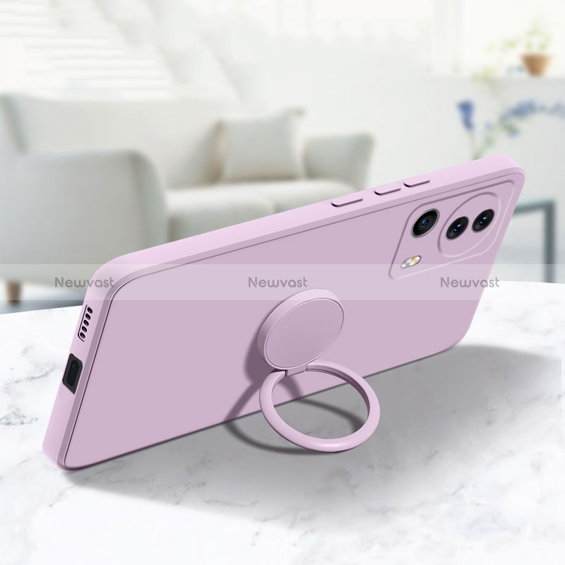 Ultra-thin Silicone Gel Soft Case Cover with Magnetic Finger Ring Stand for Xiaomi Mi 12 Lite NE 5G