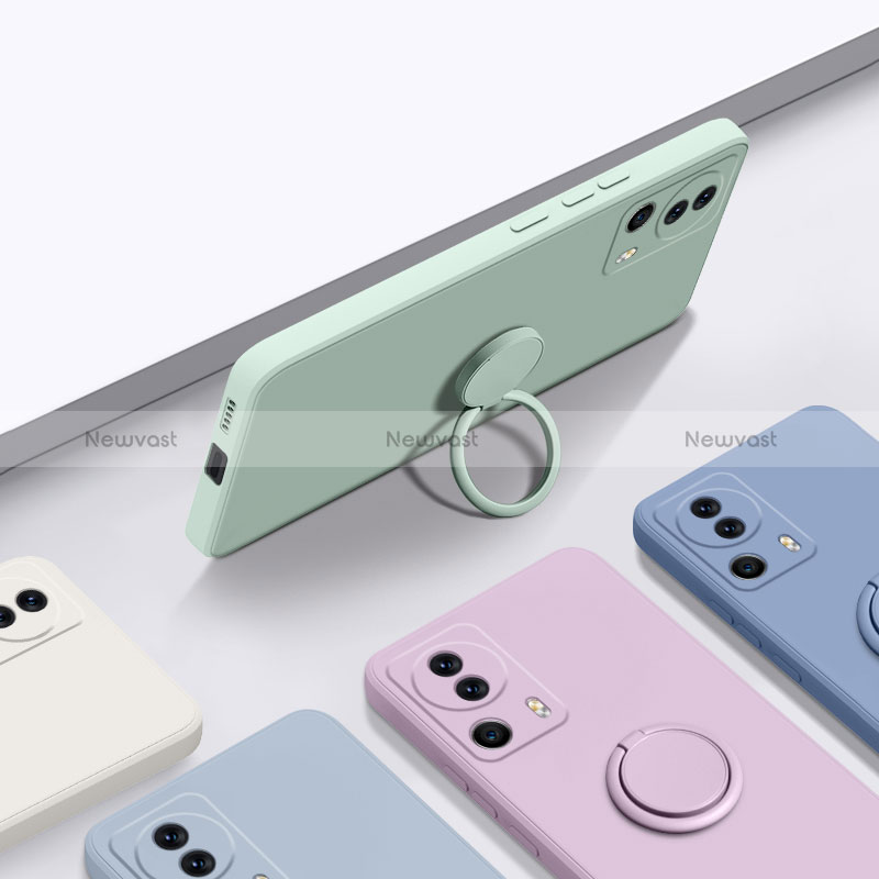 Ultra-thin Silicone Gel Soft Case Cover with Magnetic Finger Ring Stand for Xiaomi Mi 12 Lite NE 5G