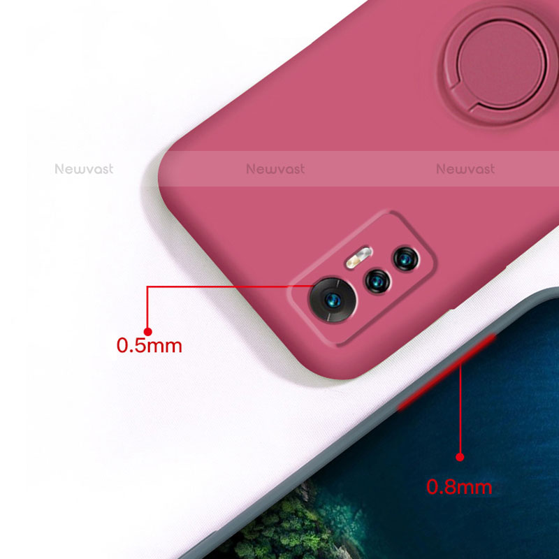 Ultra-thin Silicone Gel Soft Case Cover with Magnetic Finger Ring Stand for Xiaomi Mi 12S 5G