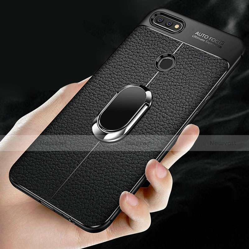 Ultra-thin Silicone Gel Soft Case Cover with Magnetic Finger Ring Stand for Xiaomi Mi 8 Lite