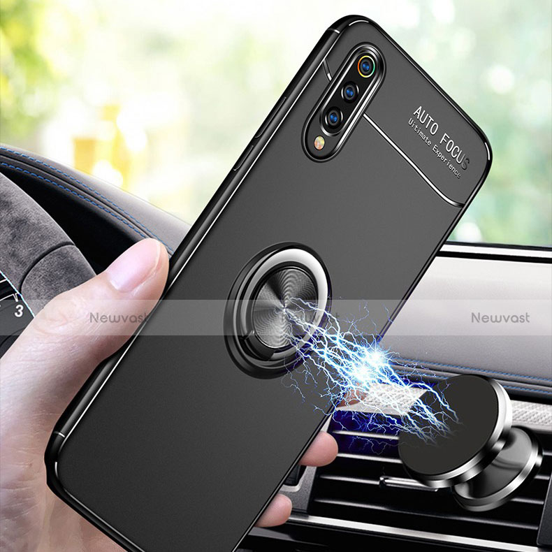 Ultra-thin Silicone Gel Soft Case Cover with Magnetic Finger Ring Stand for Xiaomi Mi 9 Pro