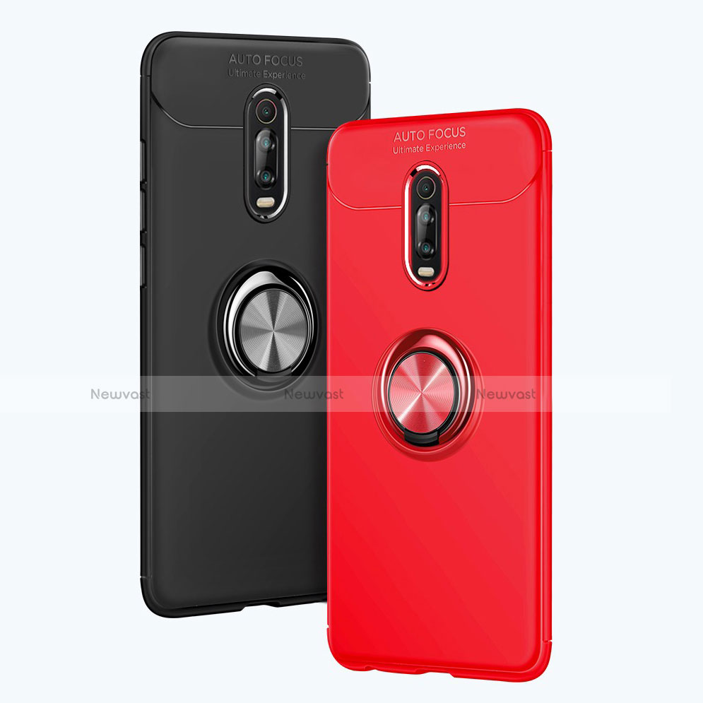 Ultra-thin Silicone Gel Soft Case Cover with Magnetic Finger Ring Stand for Xiaomi Mi 9T