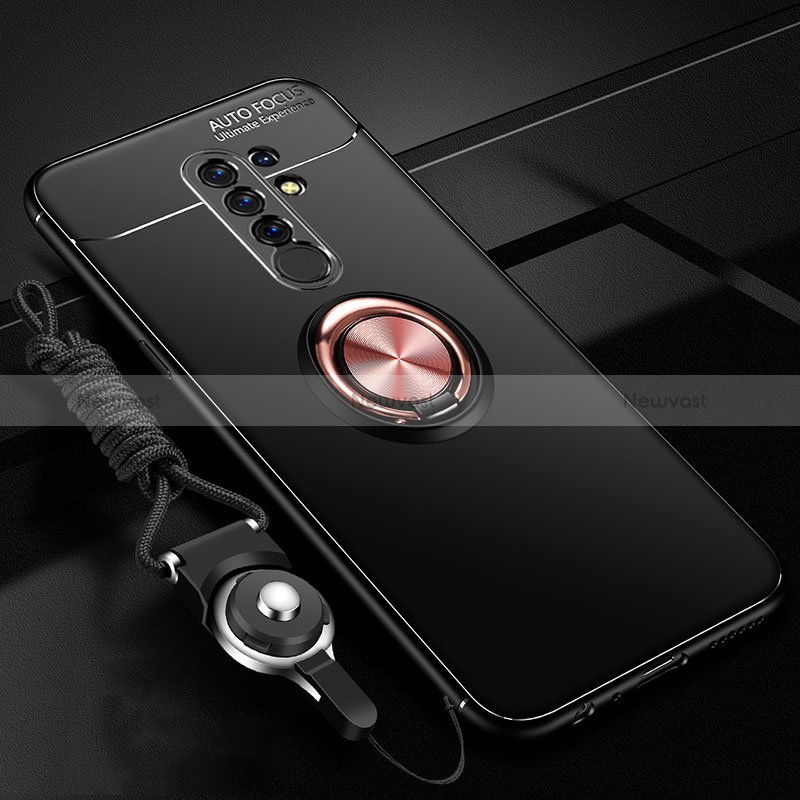 Ultra-thin Silicone Gel Soft Case Cover with Magnetic Finger Ring Stand for Xiaomi Poco M2