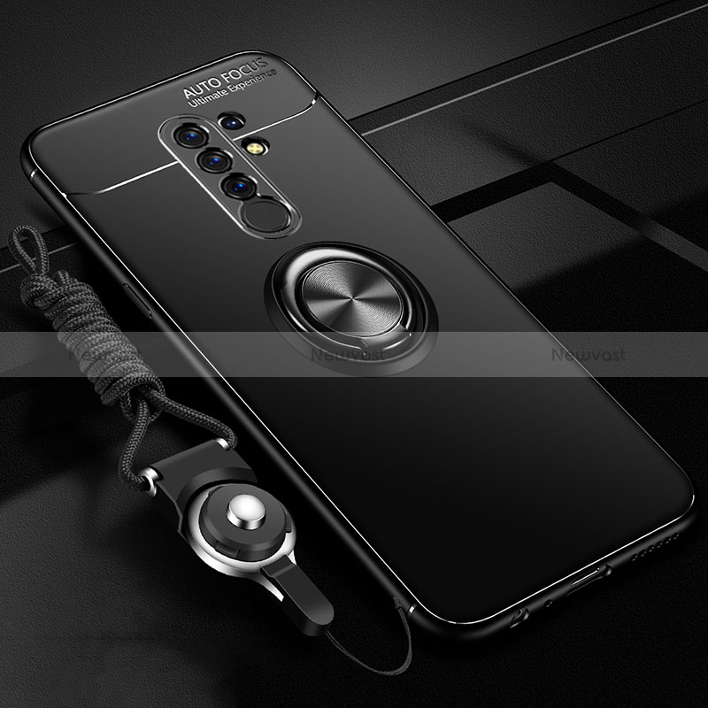 Ultra-thin Silicone Gel Soft Case Cover with Magnetic Finger Ring Stand for Xiaomi Poco M2