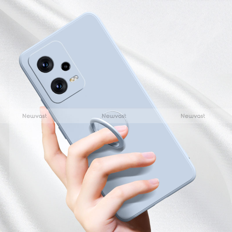 Ultra-thin Silicone Gel Soft Case Cover with Magnetic Finger Ring Stand for Xiaomi Poco X5 5G