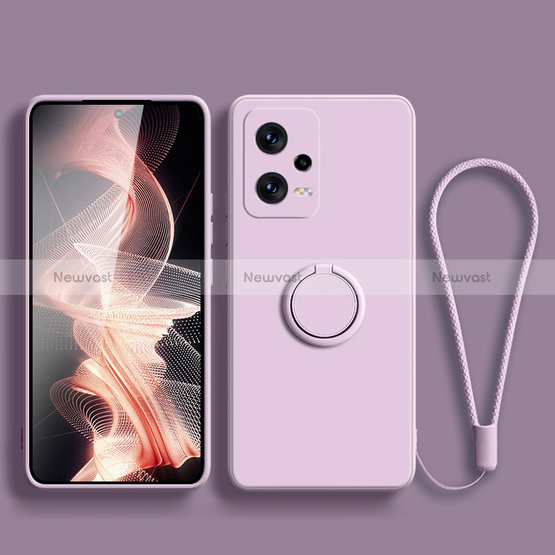 Ultra-thin Silicone Gel Soft Case Cover with Magnetic Finger Ring Stand for Xiaomi Poco X5 5G