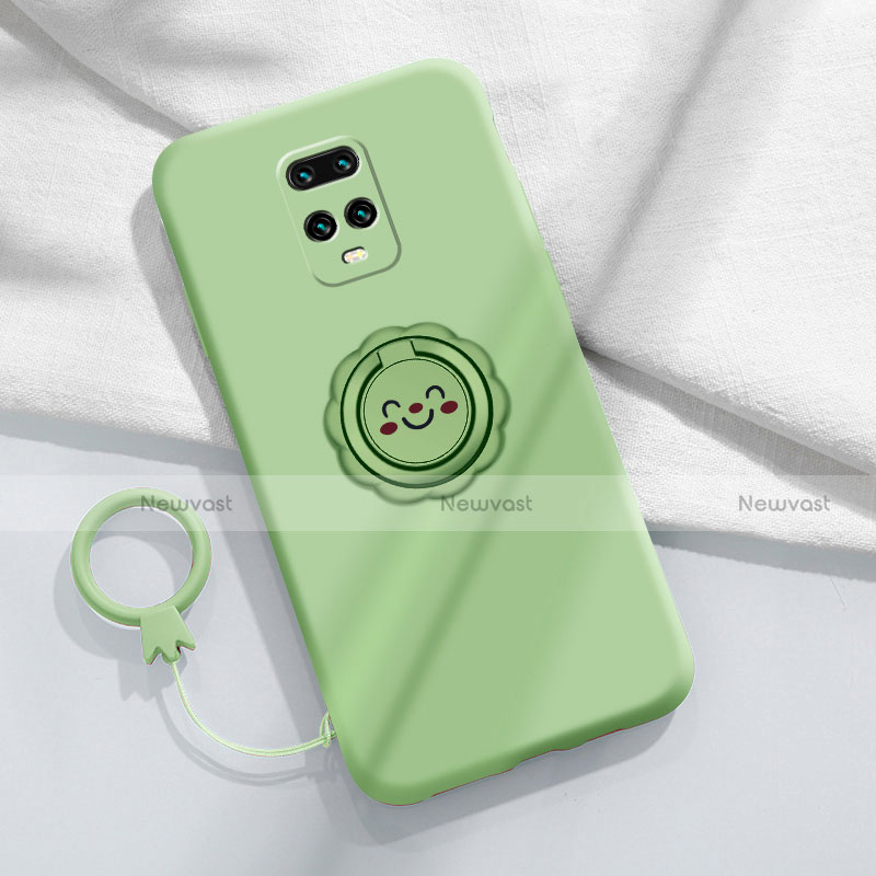 Ultra-thin Silicone Gel Soft Case Cover with Magnetic Finger Ring Stand for Xiaomi Redmi 10X Pro 5G