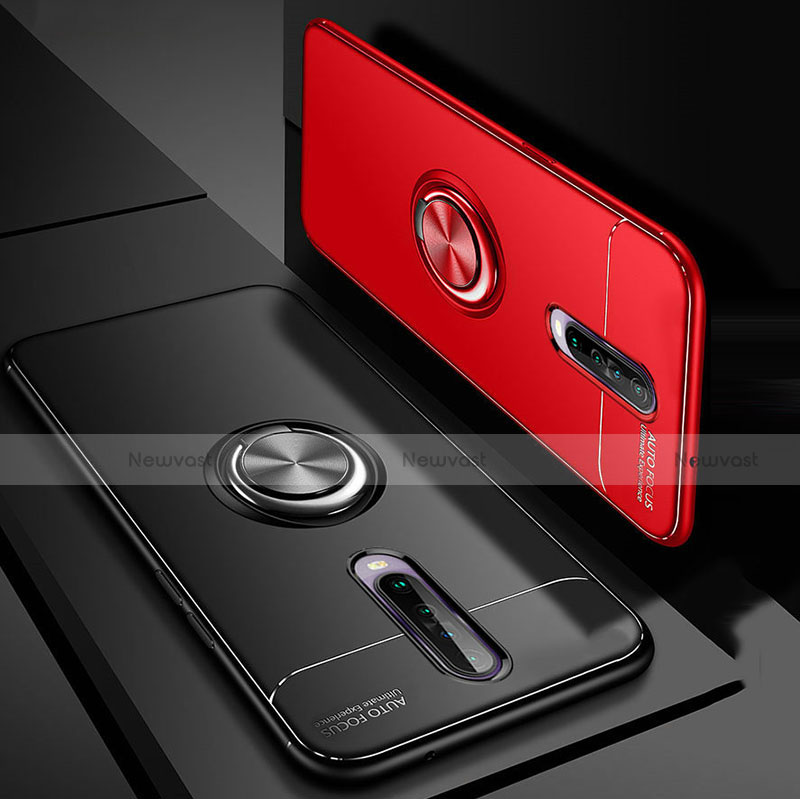 Ultra-thin Silicone Gel Soft Case Cover with Magnetic Finger Ring Stand for Xiaomi Redmi K30 4G