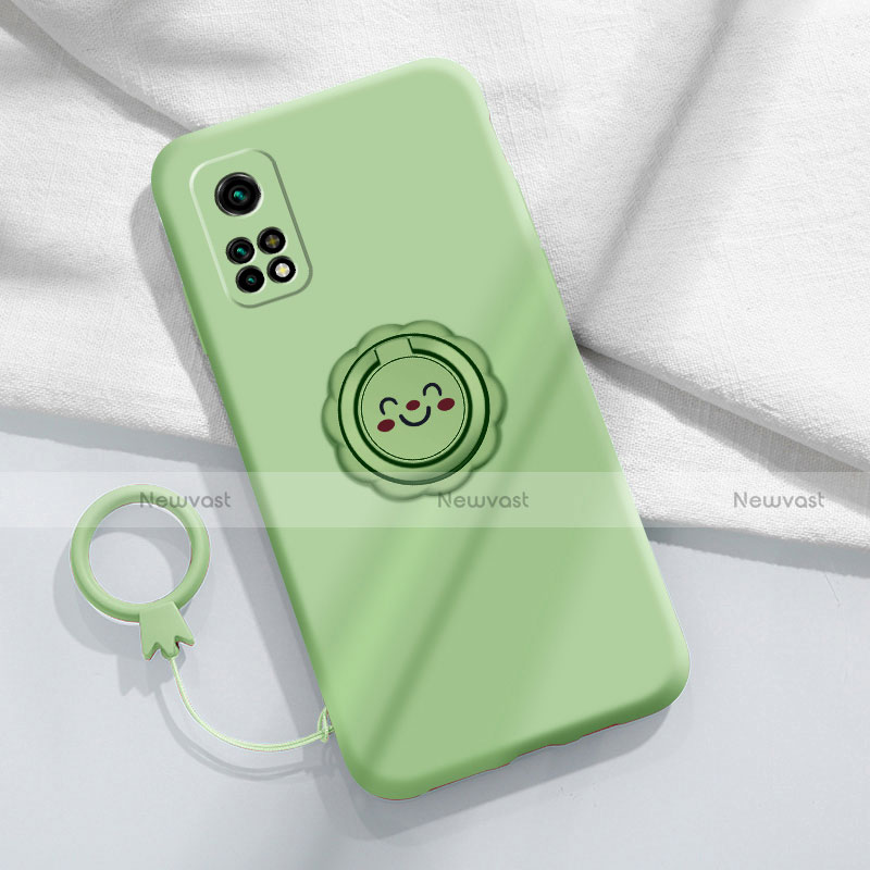 Ultra-thin Silicone Gel Soft Case Cover with Magnetic Finger Ring Stand for Xiaomi Redmi K30S 5G