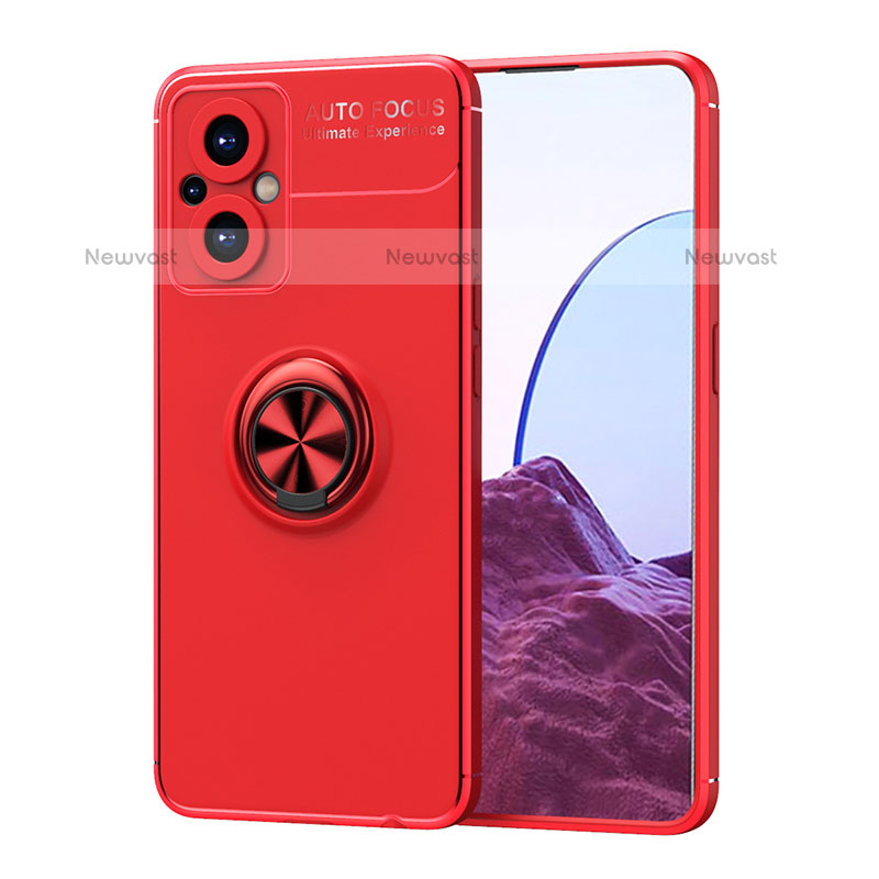 Ultra-thin Silicone Gel Soft Case Cover with Magnetic Finger Ring Stand JM1 for Oppo F21 Pro 5G