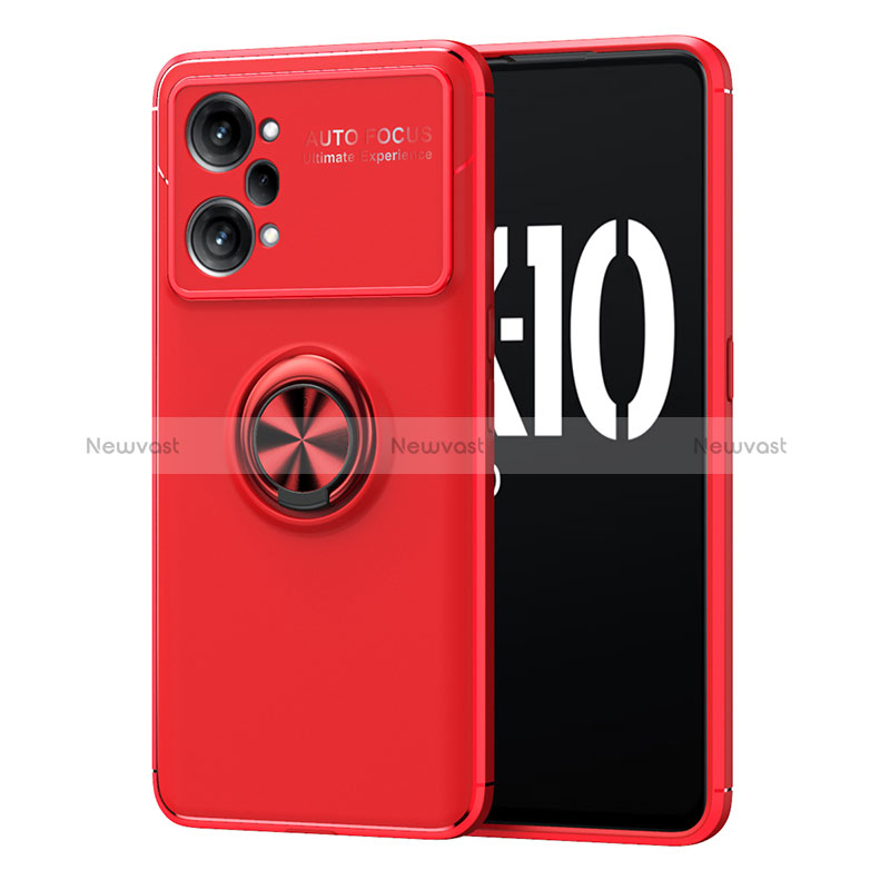 Ultra-thin Silicone Gel Soft Case Cover with Magnetic Finger Ring Stand JM1 for Oppo K10 Pro 5G