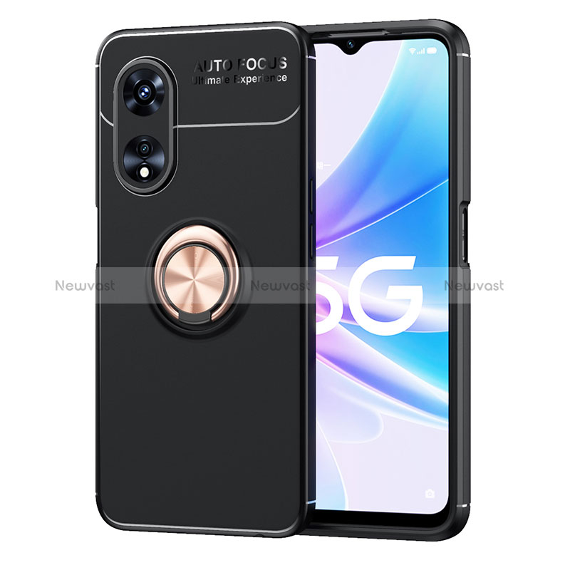 Ultra-thin Silicone Gel Soft Case Cover with Magnetic Finger Ring Stand JM1 for Oppo Reno8 T 5G