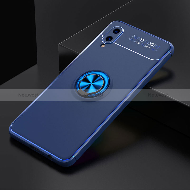 Ultra-thin Silicone Gel Soft Case Cover with Magnetic Finger Ring Stand JM1 for Samsung Galaxy A02