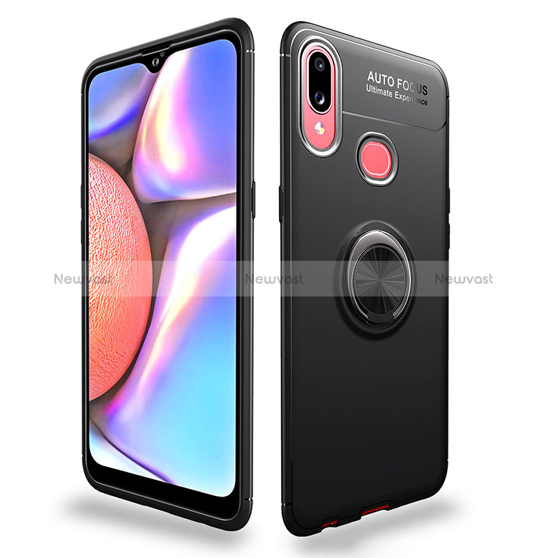 Ultra-thin Silicone Gel Soft Case Cover with Magnetic Finger Ring Stand JM1 for Samsung Galaxy A10s