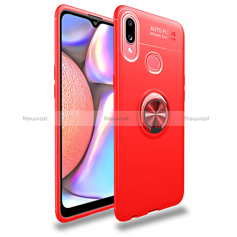 Ultra-thin Silicone Gel Soft Case Cover with Magnetic Finger Ring Stand JM1 for Samsung Galaxy A10s