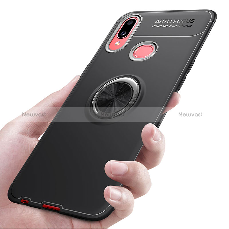 Ultra-thin Silicone Gel Soft Case Cover with Magnetic Finger Ring Stand JM1 for Samsung Galaxy A10s