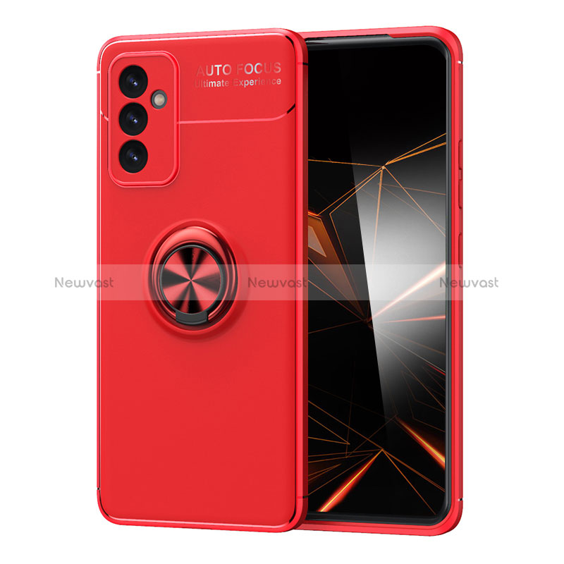 Ultra-thin Silicone Gel Soft Case Cover with Magnetic Finger Ring Stand JM1 for Samsung Galaxy A15 5G Red