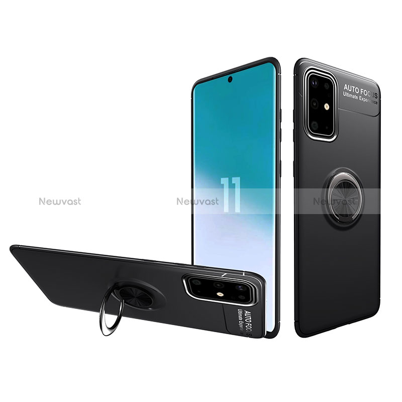 Ultra-thin Silicone Gel Soft Case Cover with Magnetic Finger Ring Stand JM1 for Samsung Galaxy A41