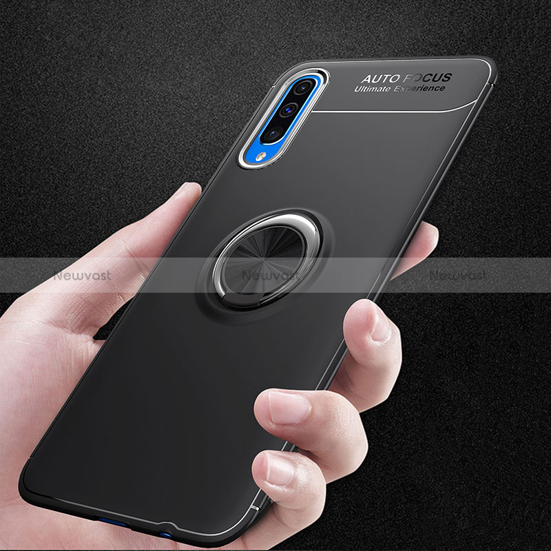 Ultra-thin Silicone Gel Soft Case Cover with Magnetic Finger Ring Stand JM1 for Samsung Galaxy A70S