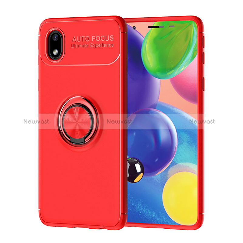 Ultra-thin Silicone Gel Soft Case Cover with Magnetic Finger Ring Stand JM1 for Samsung Galaxy M01 Core