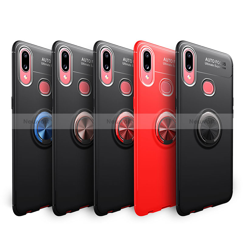Ultra-thin Silicone Gel Soft Case Cover with Magnetic Finger Ring Stand JM1 for Samsung Galaxy M01s