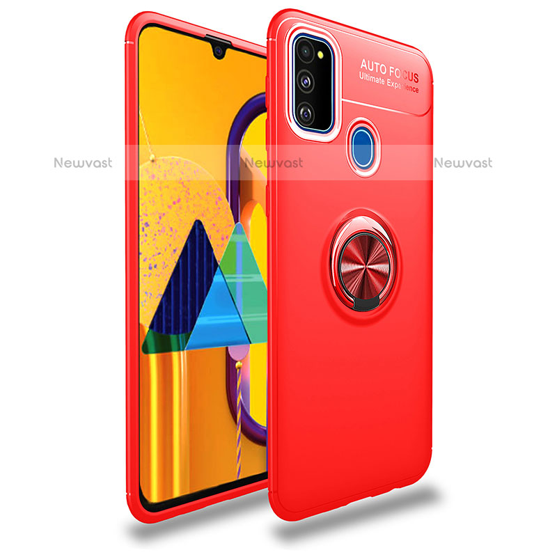 Ultra-thin Silicone Gel Soft Case Cover with Magnetic Finger Ring Stand JM1 for Samsung Galaxy M30s