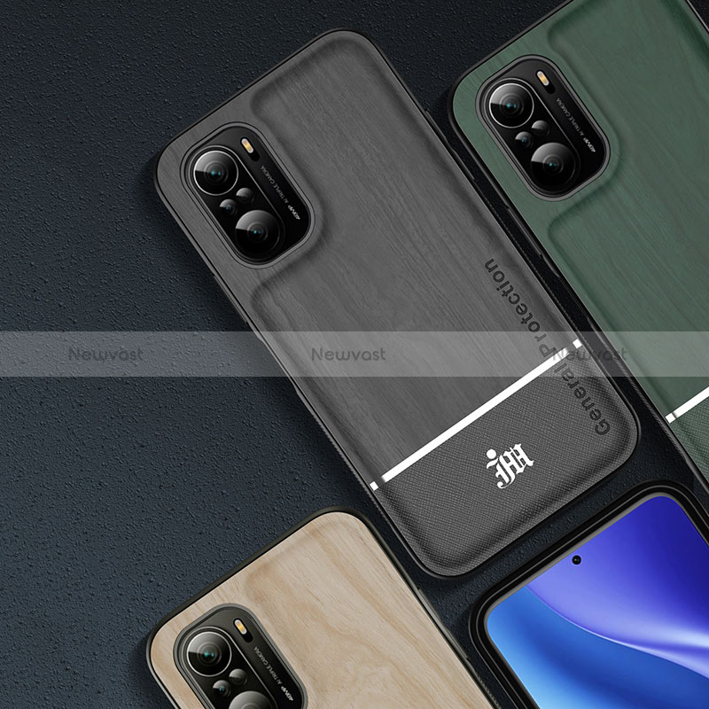 Ultra-thin Silicone Gel Soft Case Cover with Magnetic Finger Ring Stand JM1 for Xiaomi Redmi K40 Pro 5G