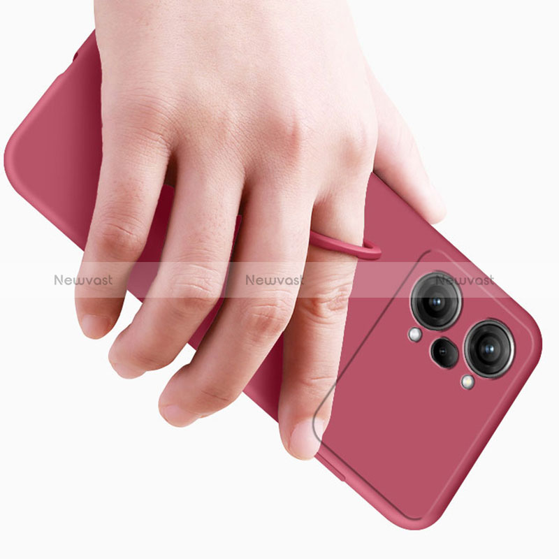 Ultra-thin Silicone Gel Soft Case Cover with Magnetic Finger Ring Stand S01 for Oppo K10 Pro 5G