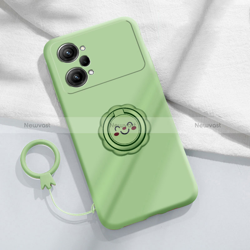 Ultra-thin Silicone Gel Soft Case Cover with Magnetic Finger Ring Stand S01 for Oppo K10 Pro 5G