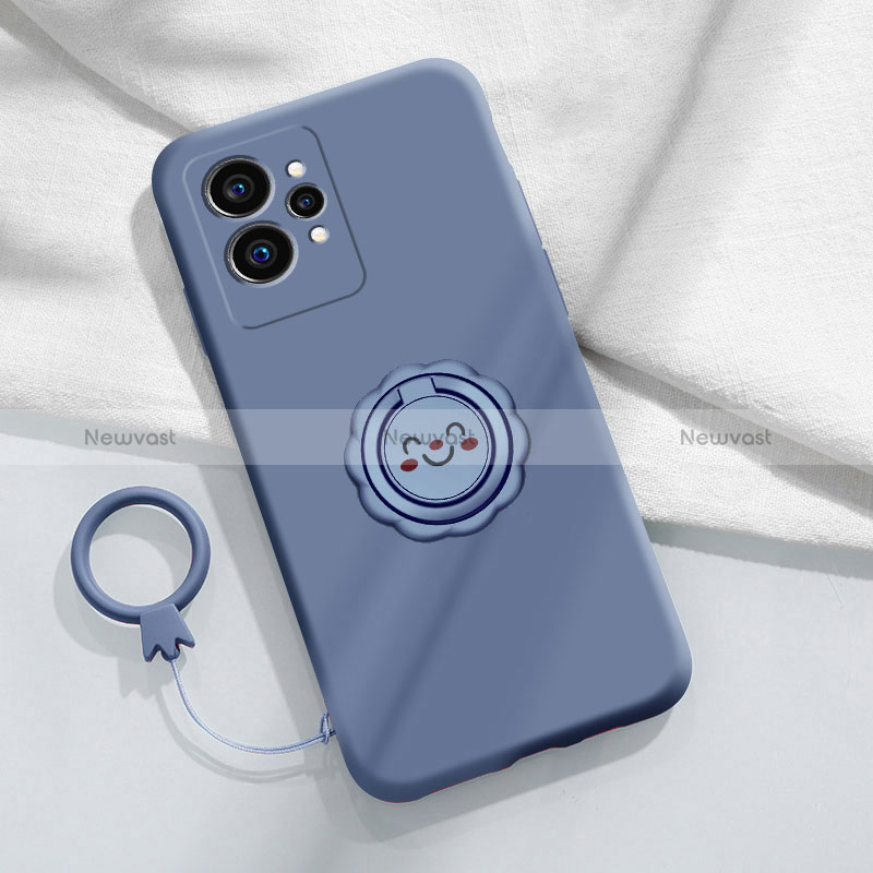 Ultra-thin Silicone Gel Soft Case Cover with Magnetic Finger Ring Stand S01 for Realme GT Neo 3T 5G