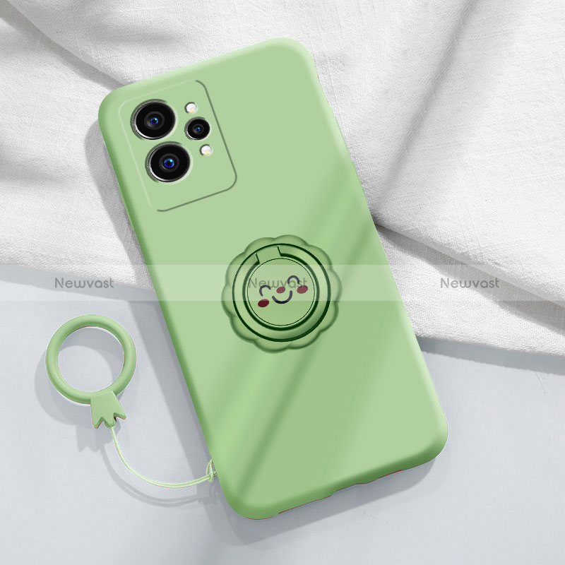 Ultra-thin Silicone Gel Soft Case Cover with Magnetic Finger Ring Stand S01 for Realme GT Neo 3T 5G