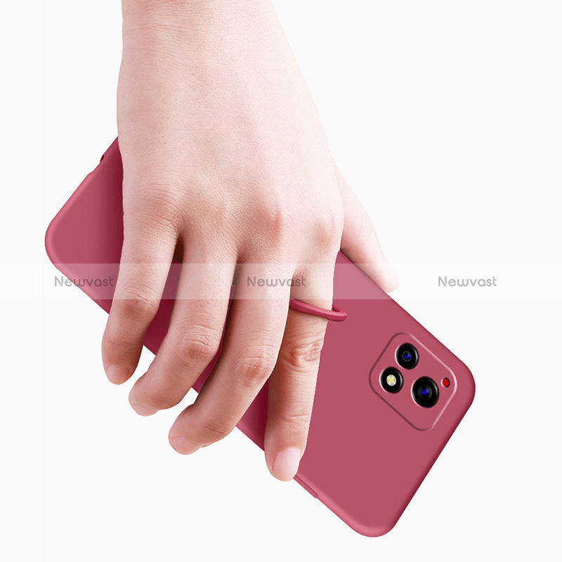 Ultra-thin Silicone Gel Soft Case Cover with Magnetic Finger Ring Stand S01 for Vivo iQOO U3x 5G