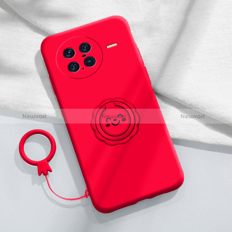 Ultra-thin Silicone Gel Soft Case Cover with Magnetic Finger Ring Stand S01 for Vivo X Note