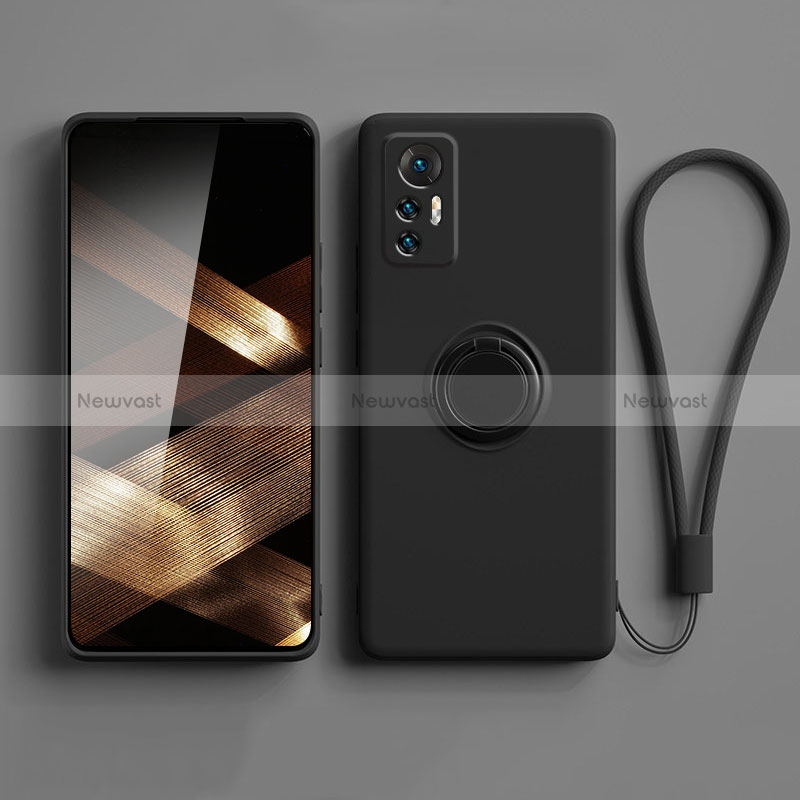 Ultra-thin Silicone Gel Soft Case Cover with Magnetic Finger Ring Stand S01 for Xiaomi Redmi Note 12S