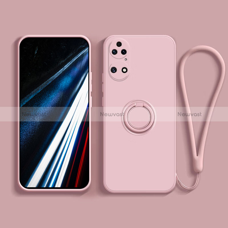 Ultra-thin Silicone Gel Soft Case Cover with Magnetic Finger Ring Stand S02 for Huawei P50