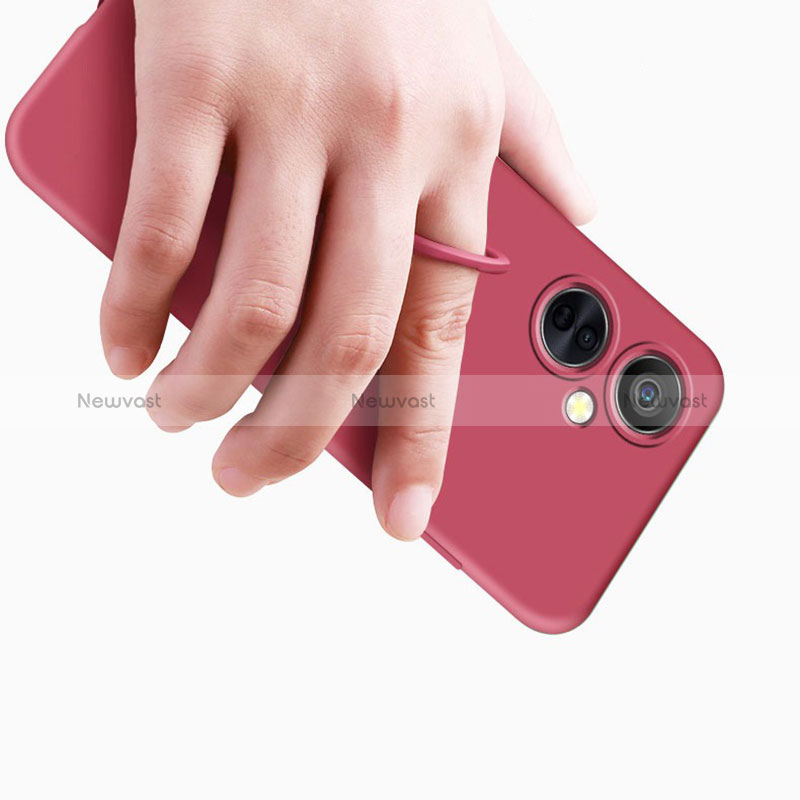 Ultra-thin Silicone Gel Soft Case Cover with Magnetic Finger Ring Stand S02 for Oppo K11x 5G